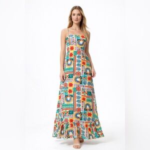 Paper Heart Anthropologie Elora Aztec Sunrise Maxi Dress, Size XS